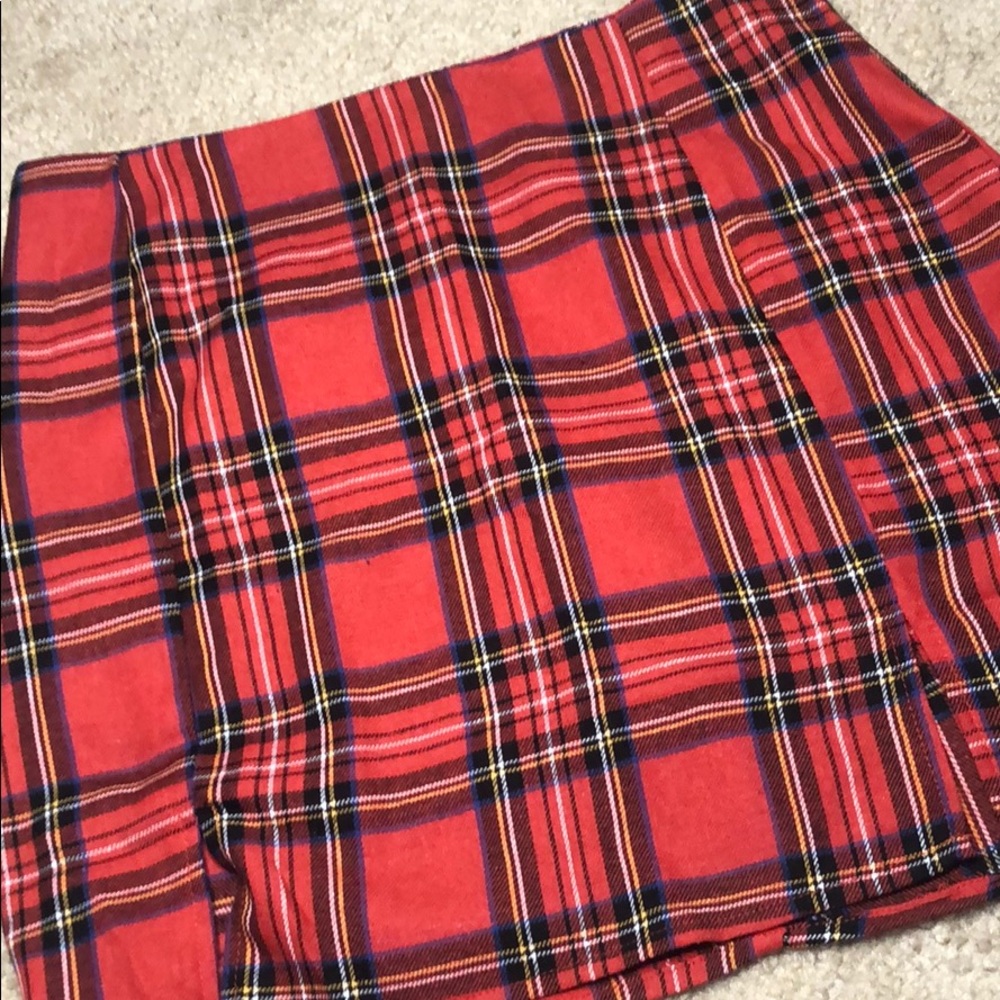 Shein plaid skirt !